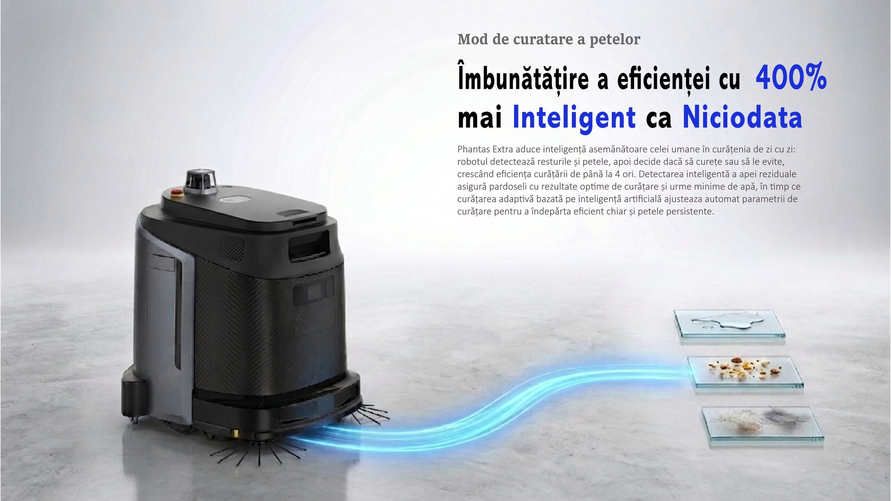 Mod de curățare a petelor - Îmbunătățire a eficienței cu 400% mai inteligent ca niciodată