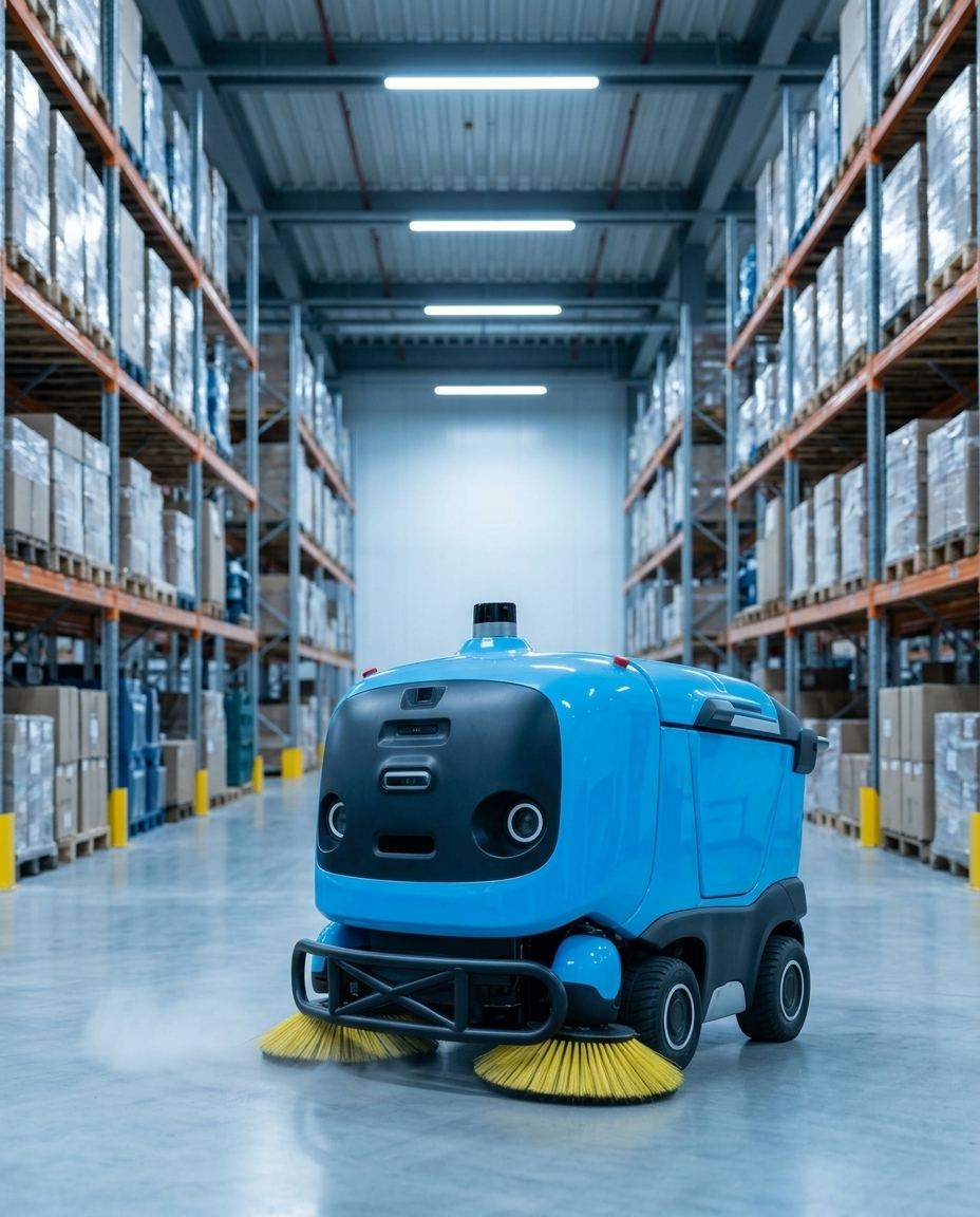Sweeper A302-1 în hală înaltă