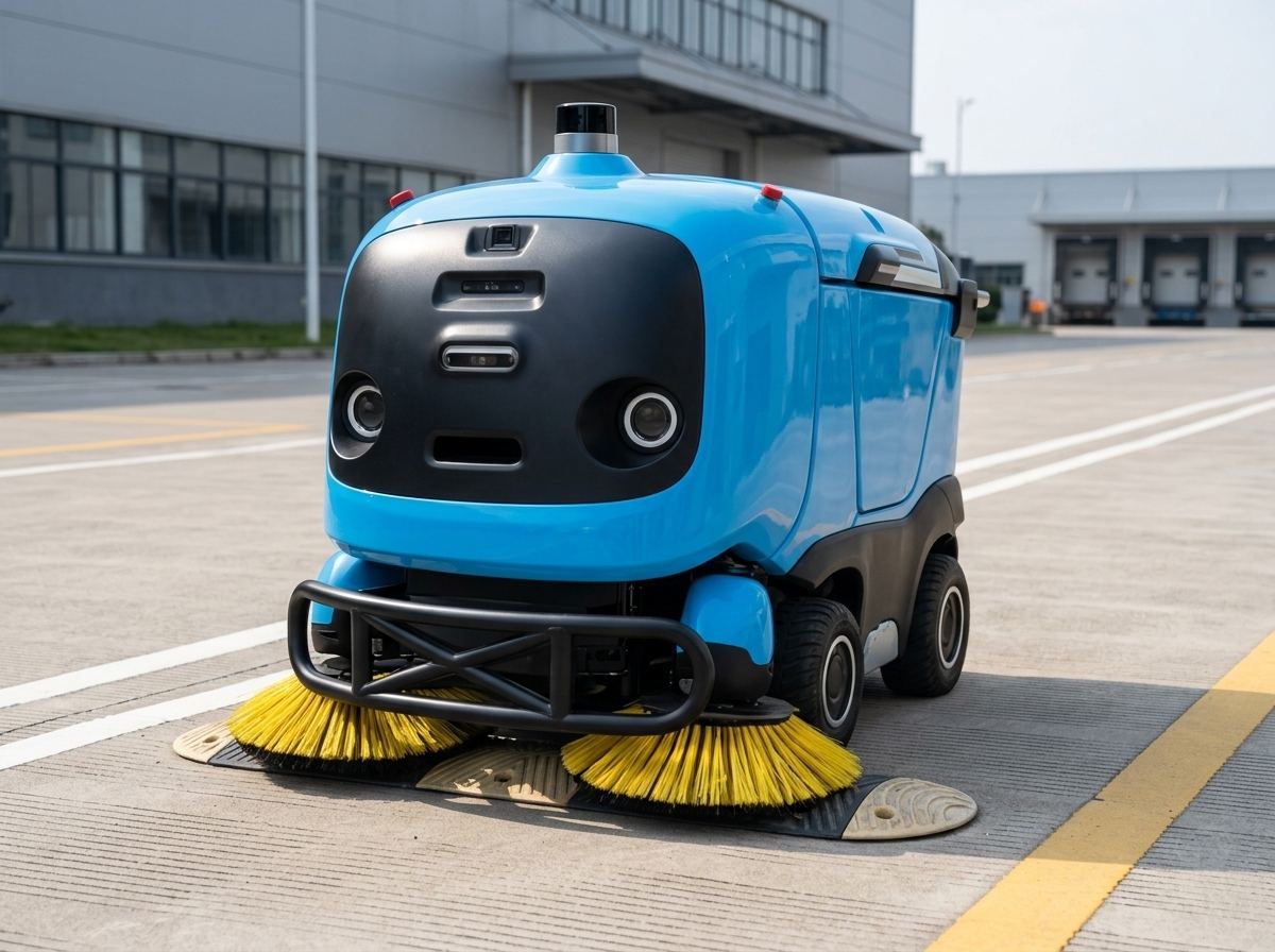 Sweeper A302-1 trece peste un limitator de viteză